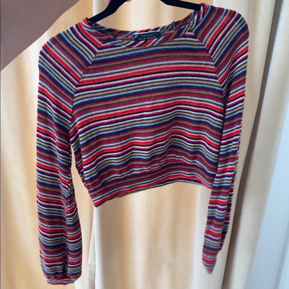 Blue blush knit crop top!